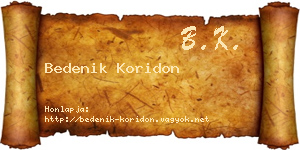 Bedenik Koridon névjegykártya